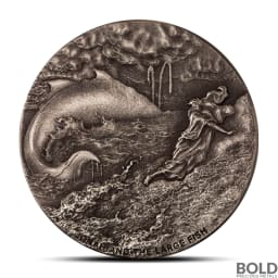 2024 2 oz Biblical Series Jonah and the Large Fish Silver Coin (Antiqued)