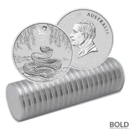 2025 1/2 oz Perth Lunar Year of the Snake Silver Coin BU - Tube of 20