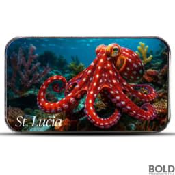 2025 1 oz EC8 St. Lucia Caribbean Reef Octopus Silver Bar (Proof, Colored)