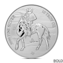 2025 10 oz Texas Mint Cowboy Silver Round (Reverse Proof)