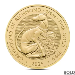 2025 1/4 oz British Gold Tudor Beasts Greyhound of Richmond Coin (BU)