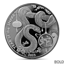 2025 1 oz Asahi Lunar Snake Silver Round