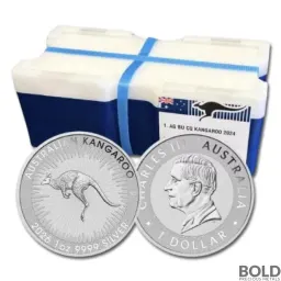 2026 1 oz Australian Kangaroo Silver Monster Box (250 Coins, BU)