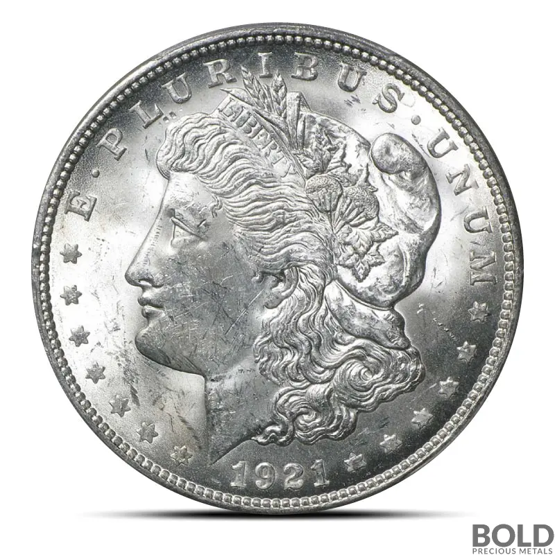 1921 Morgan Silver Dollar (MS63, PCGS)