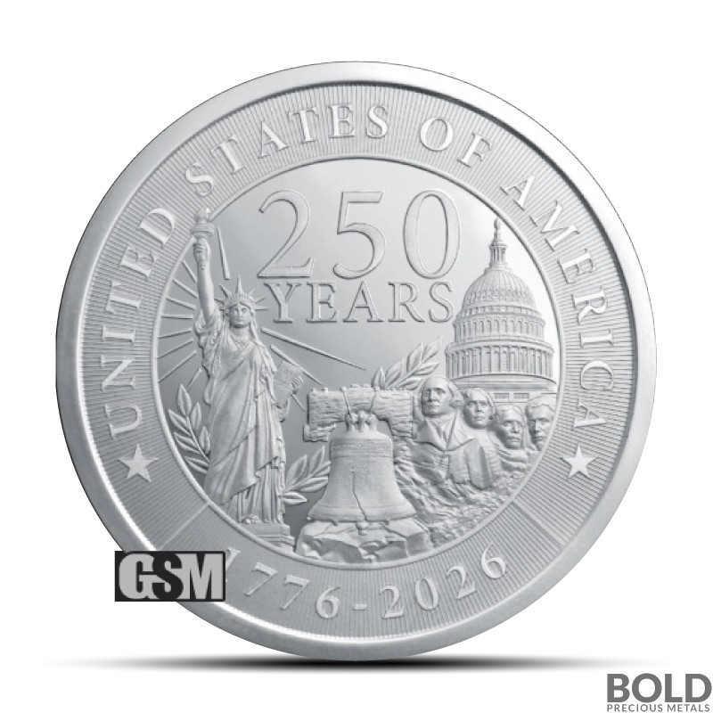 2 oz USA 250th Anniversary Silver Round (GSM)