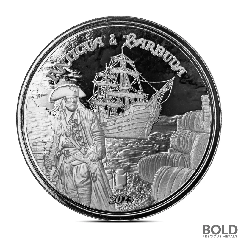 2023 1 oz Antigua & Barbuda Rumrunner Pirate Silver Coin (BU)
