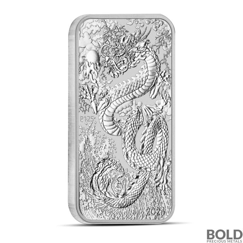 2024 1 oz Australia Perth Rectangular Dragon Silver Coin (BU)
