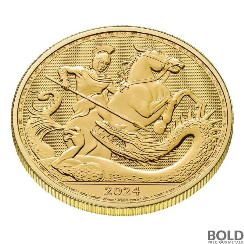 2024 1 oz British St George and the Dragon Gold Coin (BU)