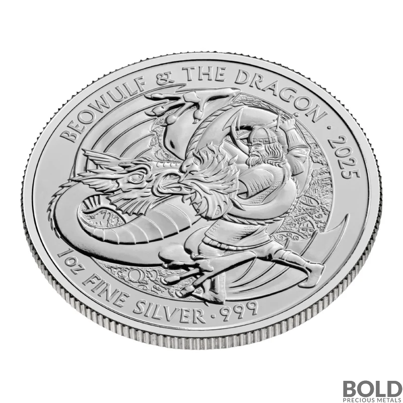 2025 1 oz British Beowulf & the Dragon Silver Coin (BU)