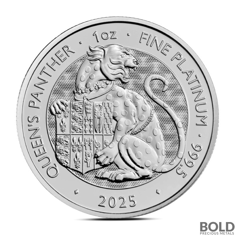 2025 1 oz British Tudor Beasts: Panther Platinum Coin (BU)