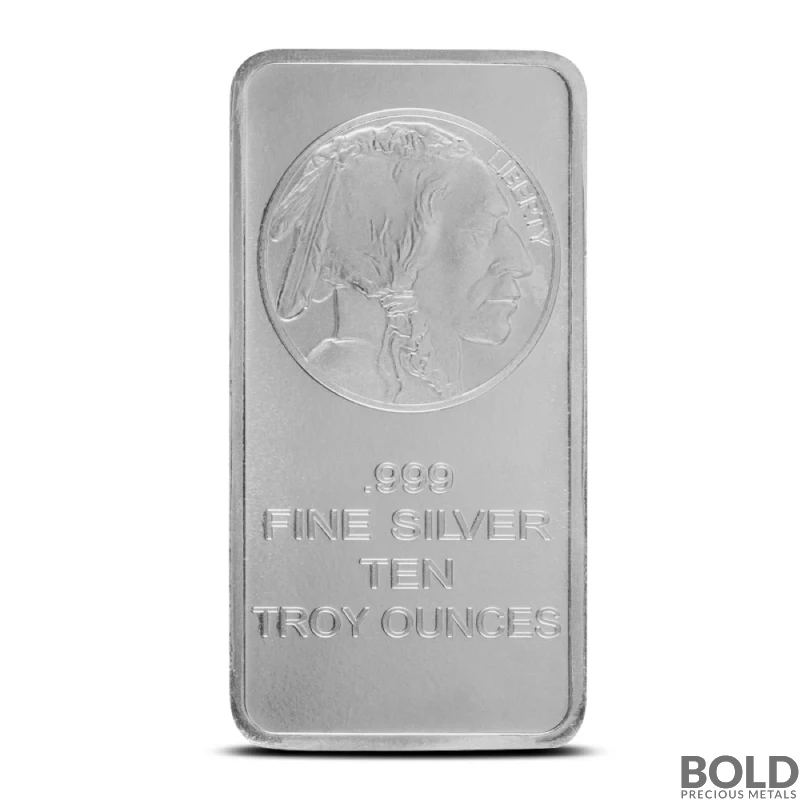 【特価】アメリカンバッファロー 10オンス シルバーバー インゴット 10 oz Buffalo Silver Bar | BOLD Precious Metals