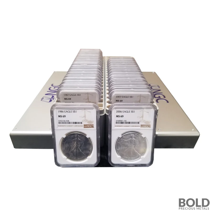 Silver 1986-2026 42pc ASE Set NGC MS69