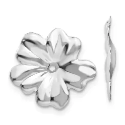 14K White Gold Floral Earring Jackets 11mm