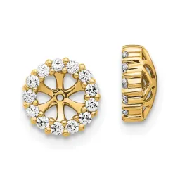 10K Gold Diamond Earring Jackets 8mm