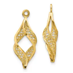 14K Gold Filigree Swirl Earring Jackets 24mm
