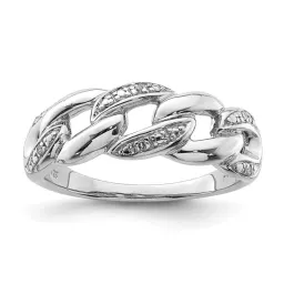 Sterling Silver Tapered Diamond Accent Ring 0.02 ct tw