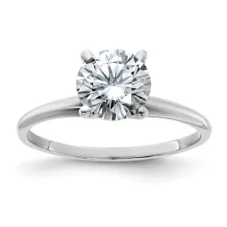 14kw D E F Pure Light Round Moissanite Solitaire Ring