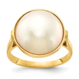 14K Saltwater Cultured Mabe Pearl Ring