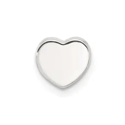 Sterling Silver E-Coated Heart Slide Charm 7.28mm