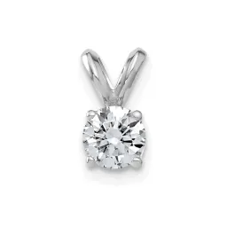 14kw 1/2ct. 5.0mm Round D E F Pure Light Moissanite Solitaire Pendant