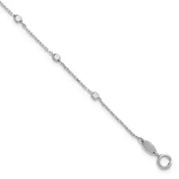 14K White Gold Polished Cube Stations Bracelet