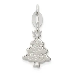Sterling Silver Christmas Tree Charm 16mm