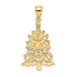 10K Gold Christmas Tree Pendant 18.9mm