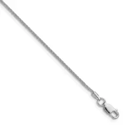Sterling Silver Rhodium-finished 1.3mm 8 Sided D/C Double Spiga Chain
