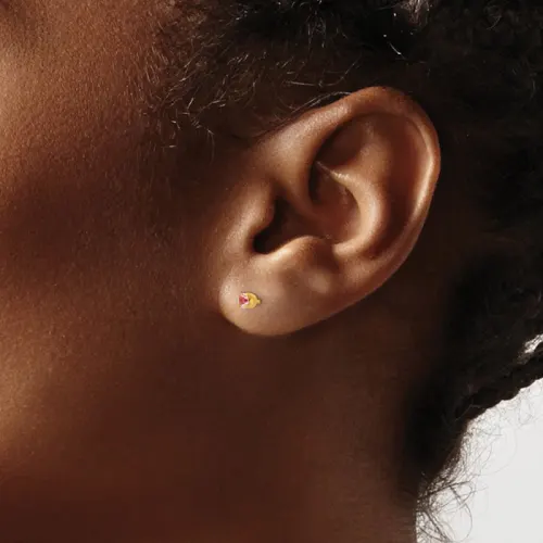 14K Gold Crystal Stud Earrings 3mm, June Birthstone - Inverness