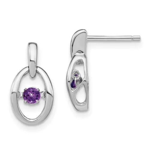 Sterling Silver Round Amethyst Earrings 3mm, February Birthstone