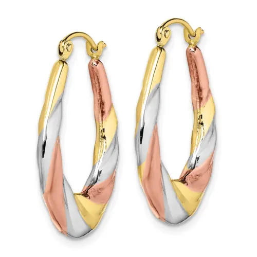 Oval Scalloped Hollow Hoop Earrings