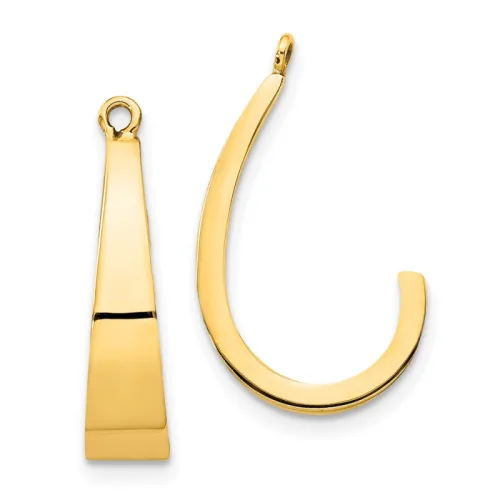 14K Gold J-Hoop Earring Jackets 20mm