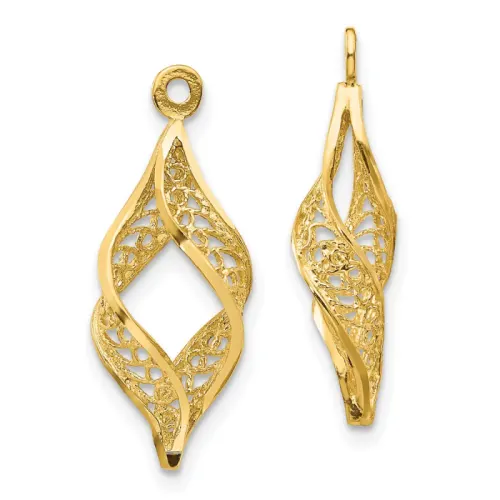 14K Gold Filigree Swirl Earring Jackets 24mm