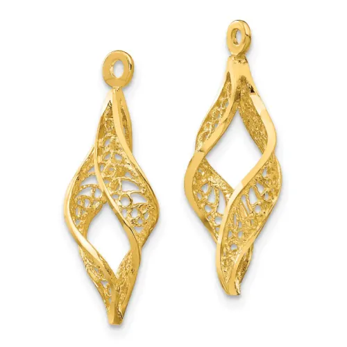 14K Gold Filigree Swirl Earring Jackets 24mm