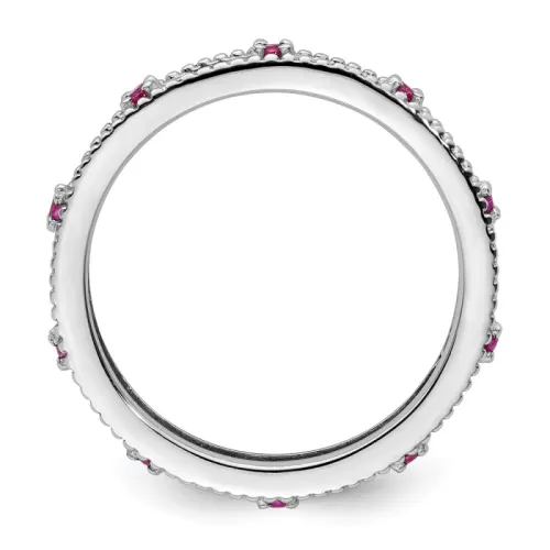 Stackable Expressions Sterling Silver Created Ruby Ring