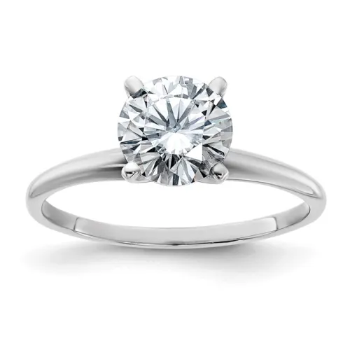 14kw D E F Pure Light Round Moissanite Solitaire Ring
