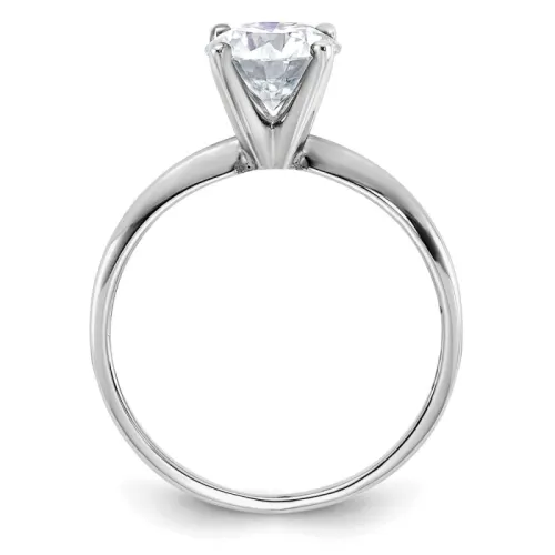 14kw D E F Pure Light Round Moissanite Solitaire Ring