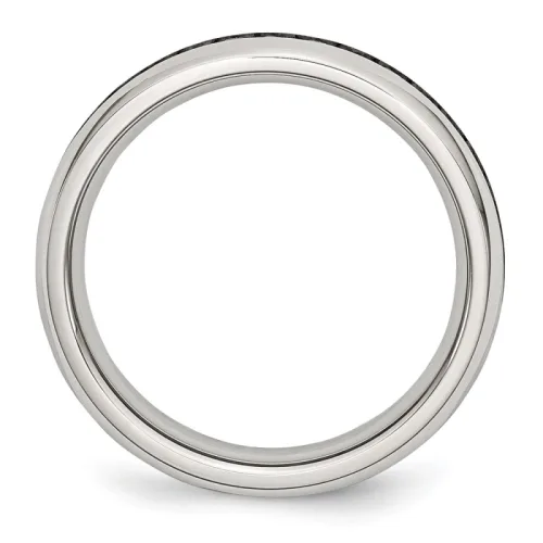 Chisel Stainless Steel Polished February Purple CZ Ring
