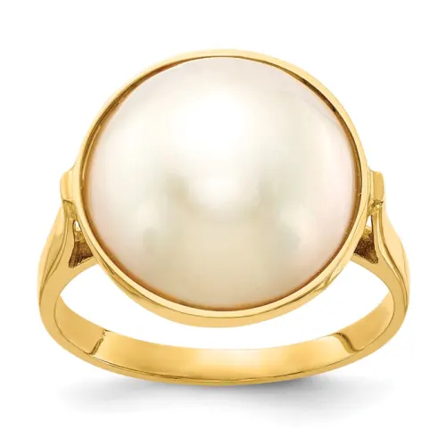14K Saltwater Cultured Mabe Pearl Ring