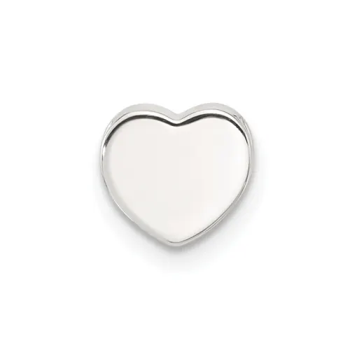 Sterling Silver E-Coated Heart Slide Charm 7.28mm