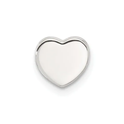 Sterling Silver E-Coated Heart Slide Charm 7.28mm