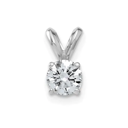 14kw 1/2ct. 5.0mm Round D E F Pure Light Moissanite Solitaire Pendant