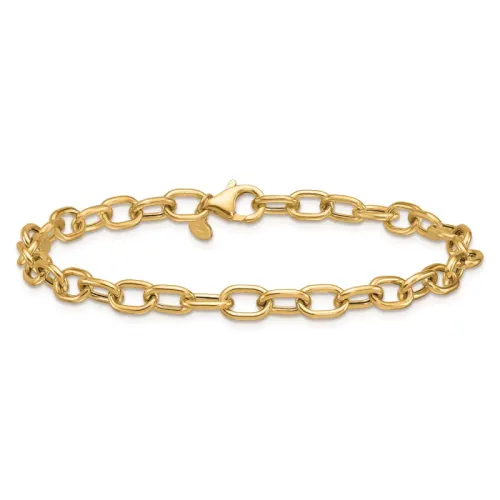 14K Gold Open Link Cable Bracelet 5.2mm 7.5 in - Herco