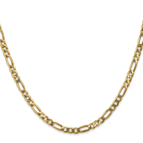 10K 4mm Flat Figaro Chain (8.72 Grams)