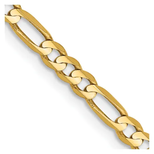 10k 3mm Concave Figaro Chain