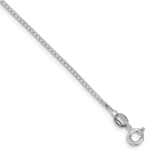 Sterling Silver Rhodium-finished 1.15mm 8 Sided Diamond-cut Box Chain (3.16 Grams)