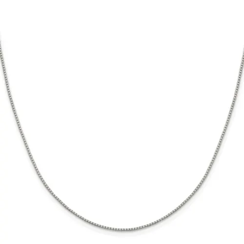 Sterling Silver Rhodium-finished 1.15mm 8 Sided Diamond-cut Box Chain (3.16 Grams)