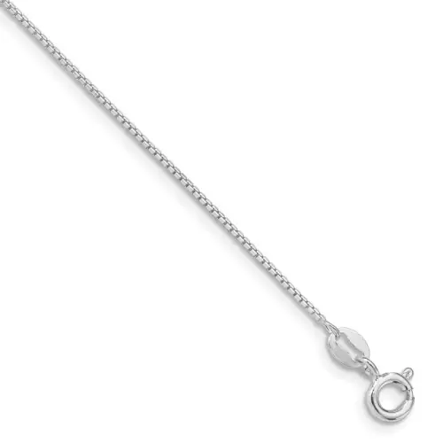 Sterling Silver Rhodium-finished 1mm 8 Sided Diamond-cut Box Chain
