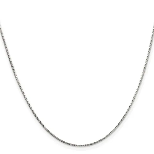Sterling Silver Rhodium-finished 1mm 8 Sided Diamond-cut Box Chain
