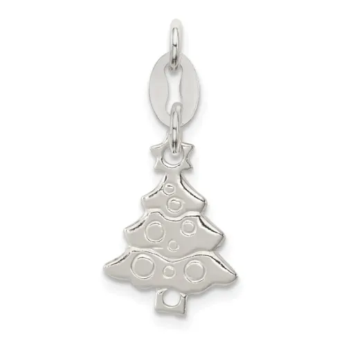 Sterling Silver Christmas Tree Charm 16mm